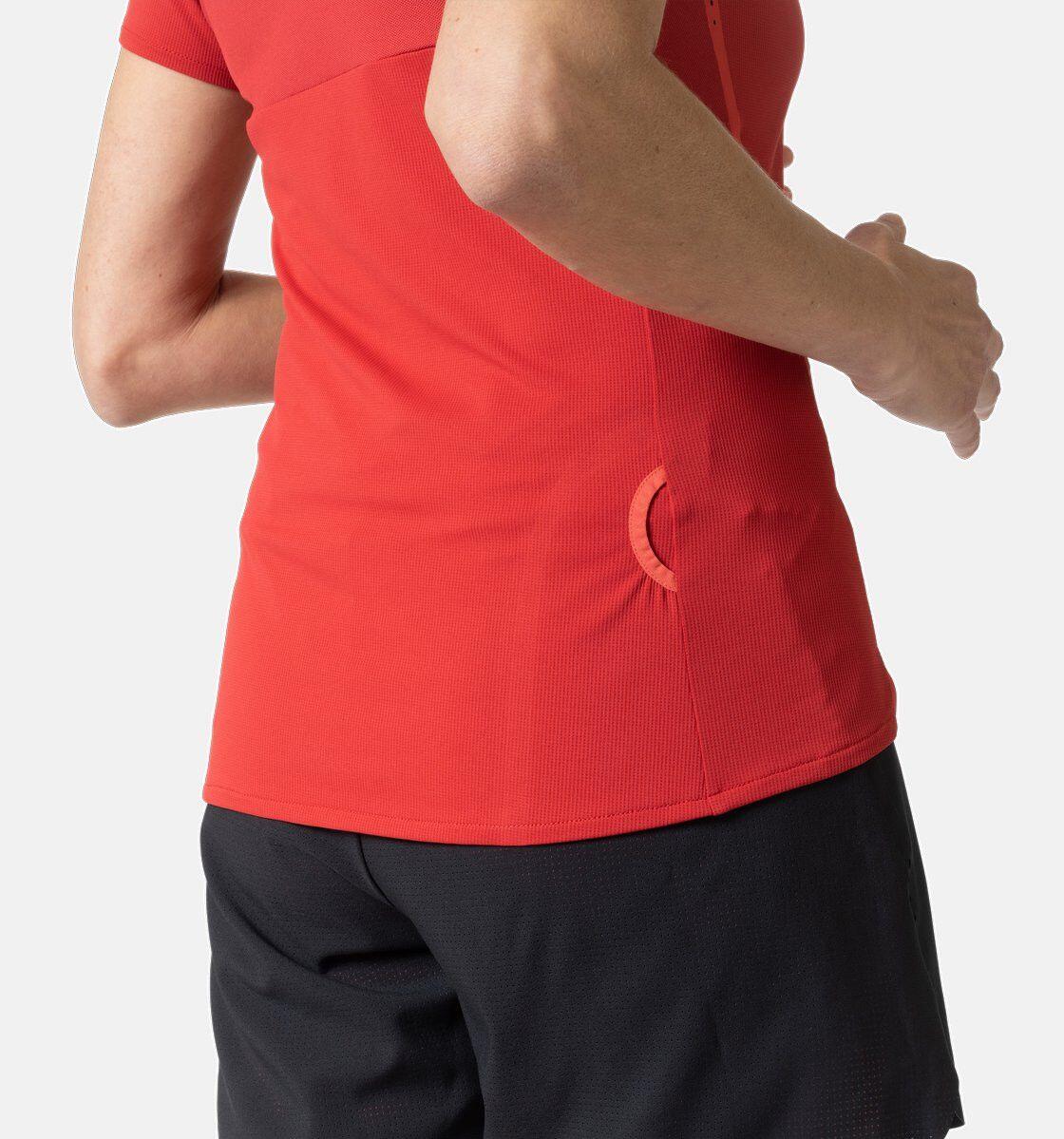 T-Shirt Running Odlo X-Alp Trail 1/2 Zip Rouge Femme 3/4