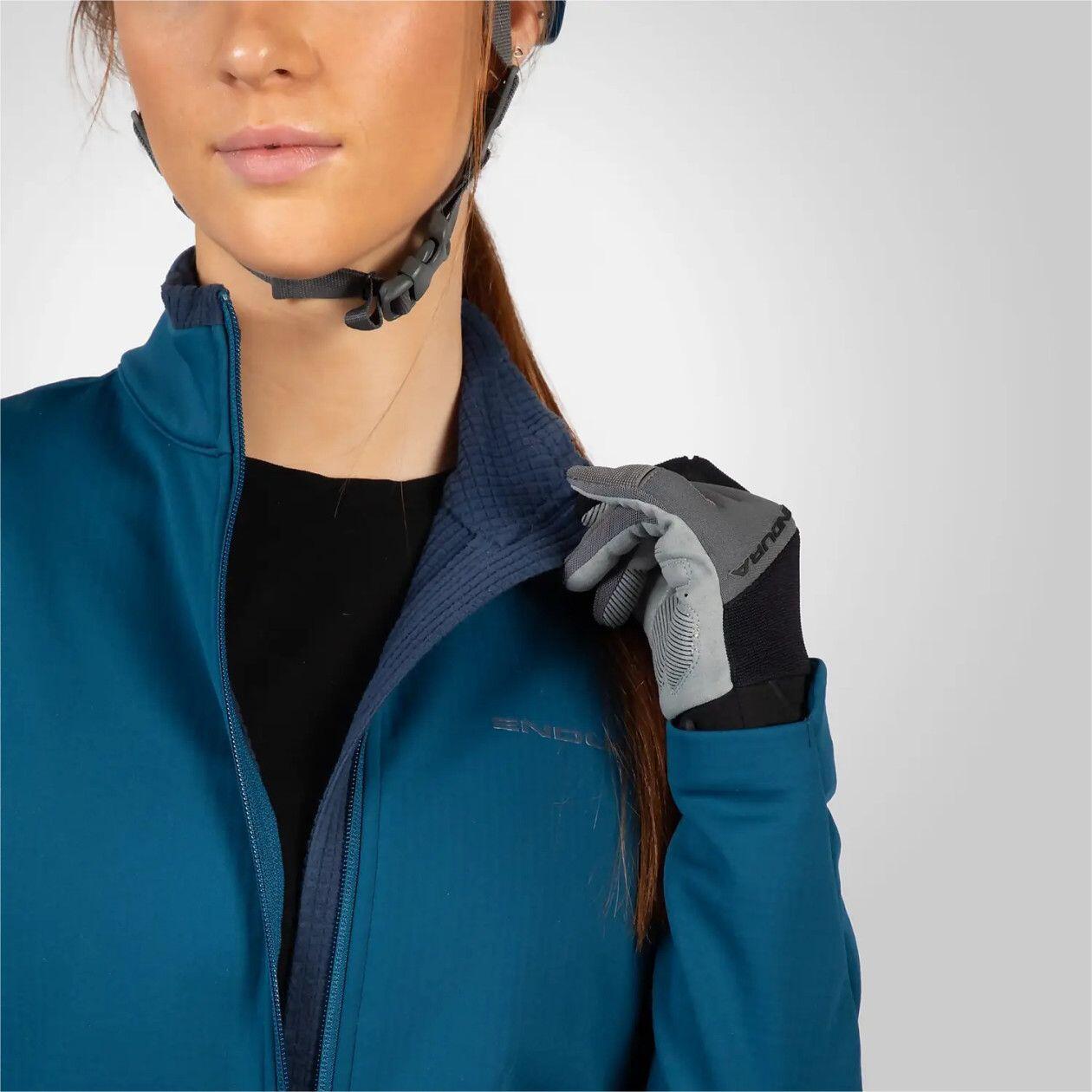 Damen Langarm Softshelljacke SingleTrack Blau 6/7