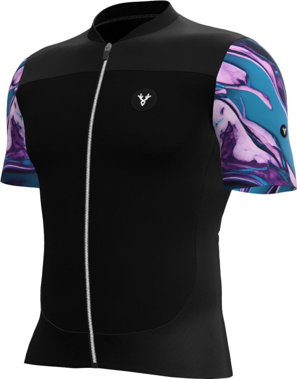 LeBram Ventoux Pétrole Short Sleeves Jersey Black Blue 2/7