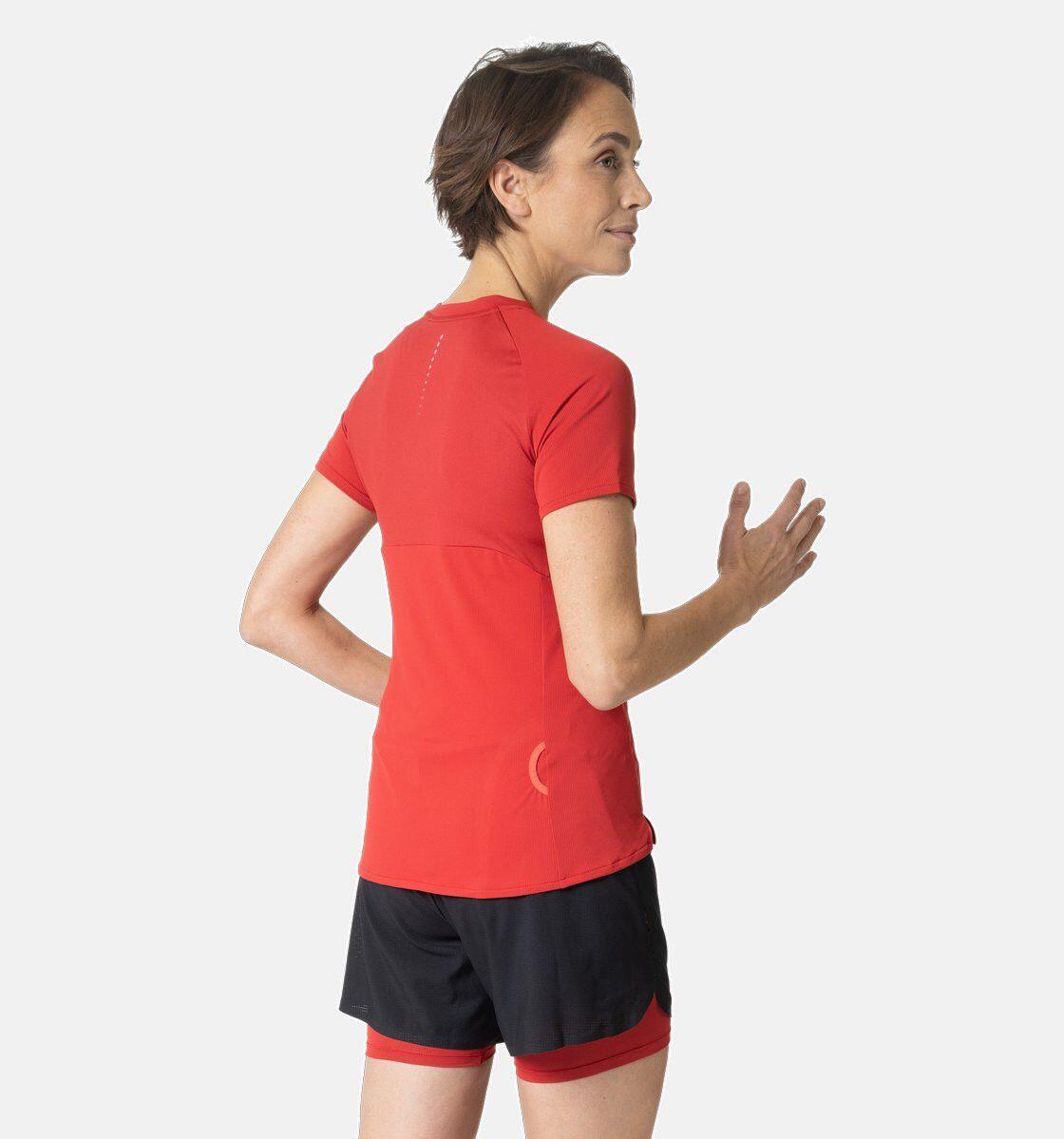 T-Shirt Running Odlo X-Alp Trail 1/2 Zip Rouge Femme 2/4