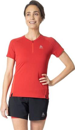 Odlo X-Alp Trail 1/2 Zip Damen Kurzarmshirt Rot