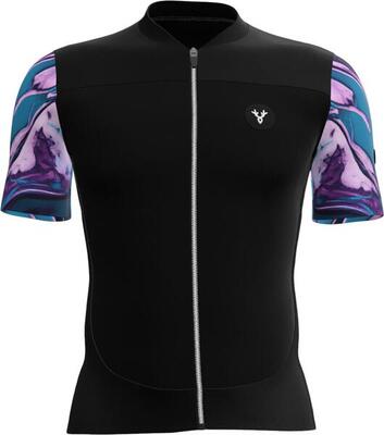 Lebram ventoux pétrole short sleeves jersey black blue