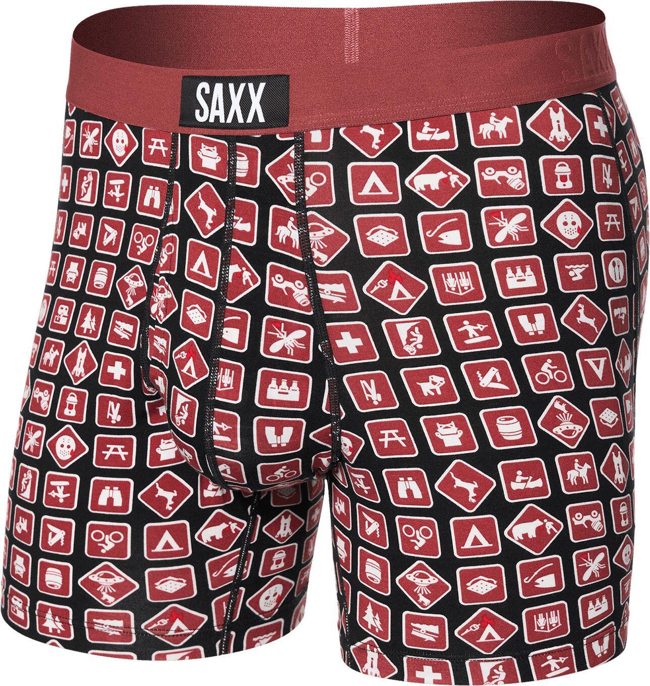 Boxer Saxx Ultra Super Soft Fly Sign Off Rojo/Negro Hombre 3/4