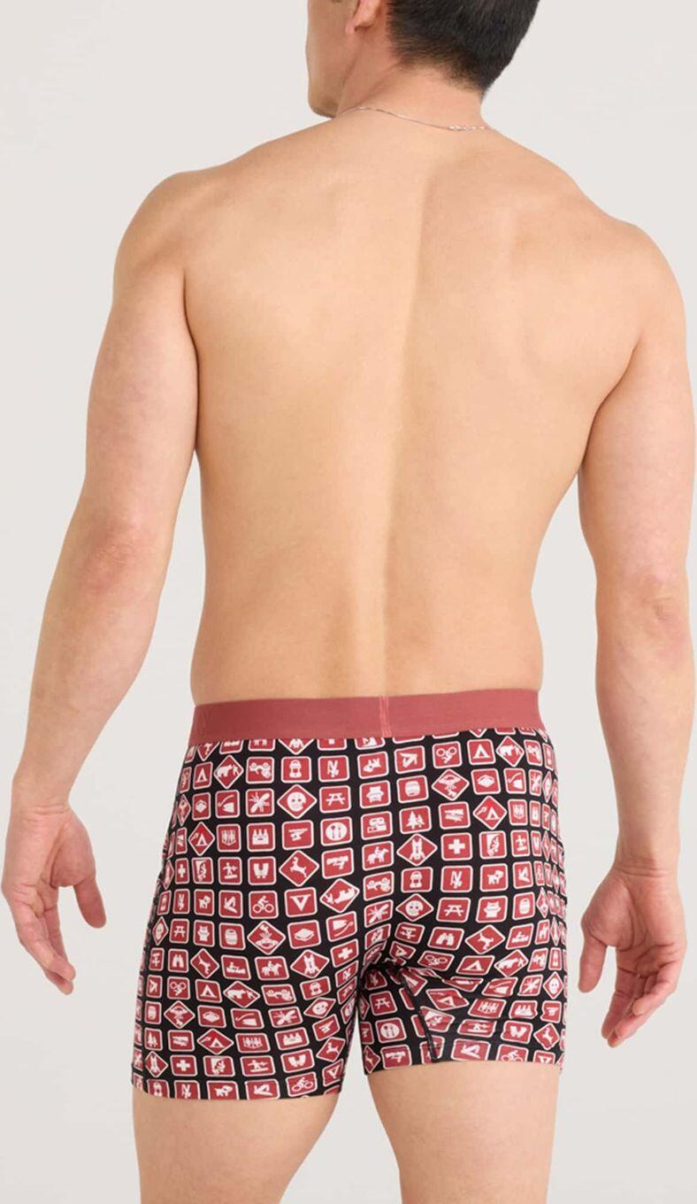 Boxer Saxx Ultra Super Soft Fly Sign Off Rojo/Negro Hombre 2/4