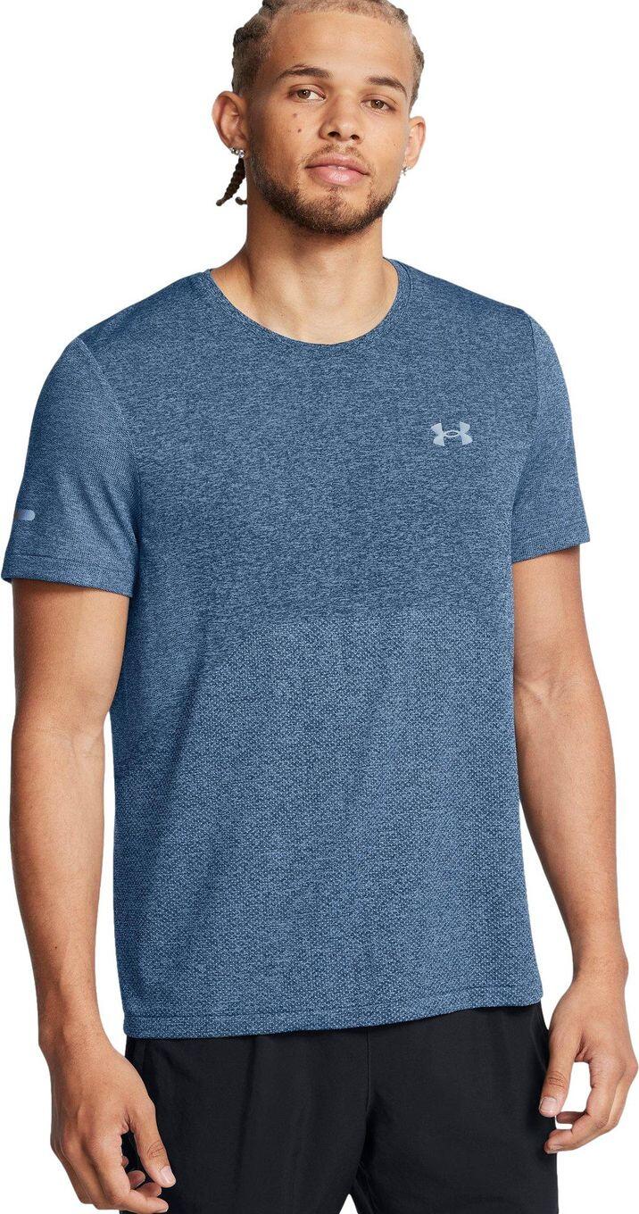 T-Shirt Running Under Armour Seamless Stride Bleu Homme 1/4
