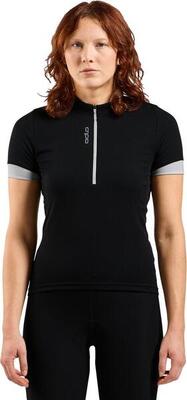 Odlo essentials 1/2 zip jersey met korte mouwen zwart