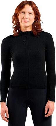 Odlo Women's Full Zip Performance Wool Trui met lange mouwen Zwart