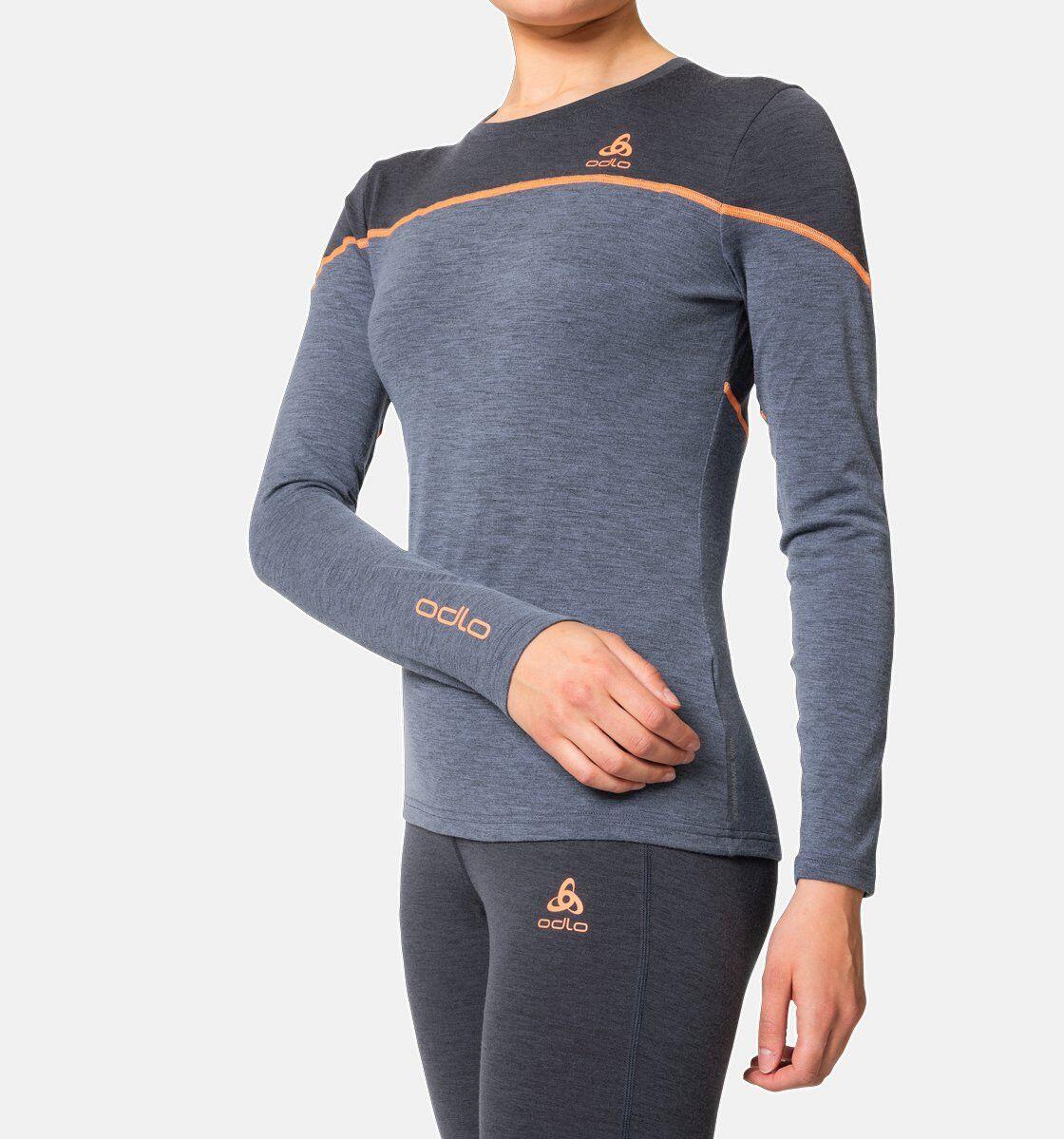 Base Layer Femme Odlo Revelstoke Performance Wool Warm Gris/Bleu 5/7