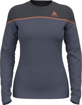 Base layer odlo women's revelstoke performance wool warm grey/blue
