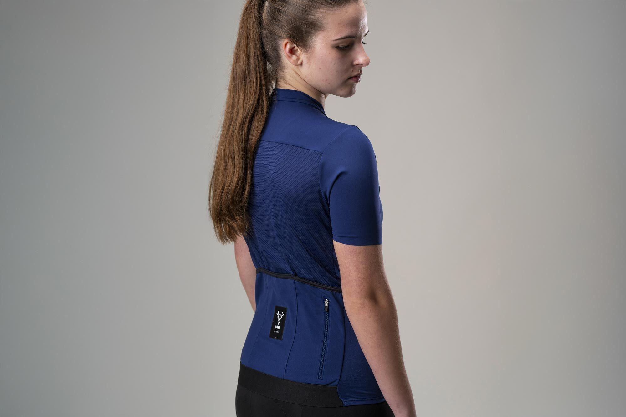 Maillot Manches Courtes Femme LeBram Ventoux Bleu Marine 6/7