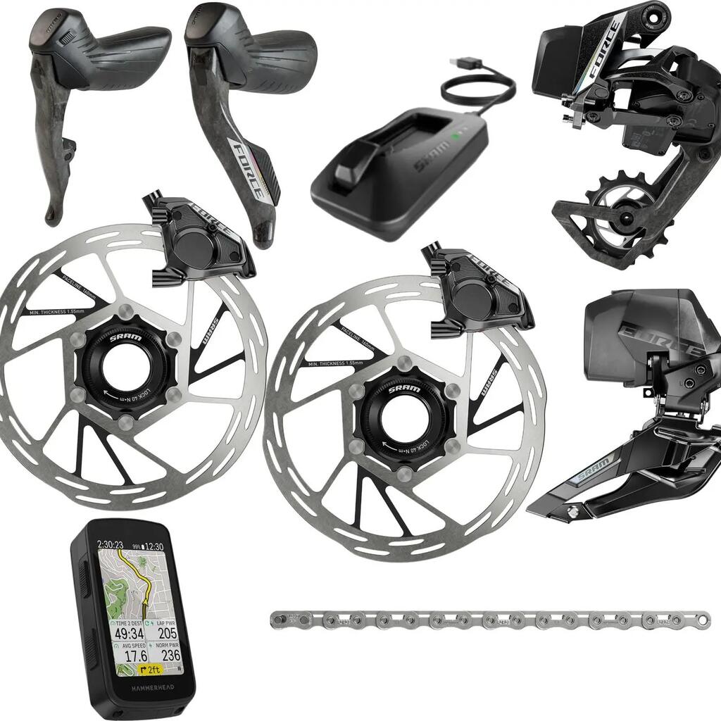Sram Force AXS E1 2x12V Package with Hammerhead Karoo