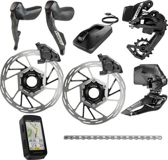 Gruppo Sram Force AXS E1 2x12V con Hammerhead Karoo