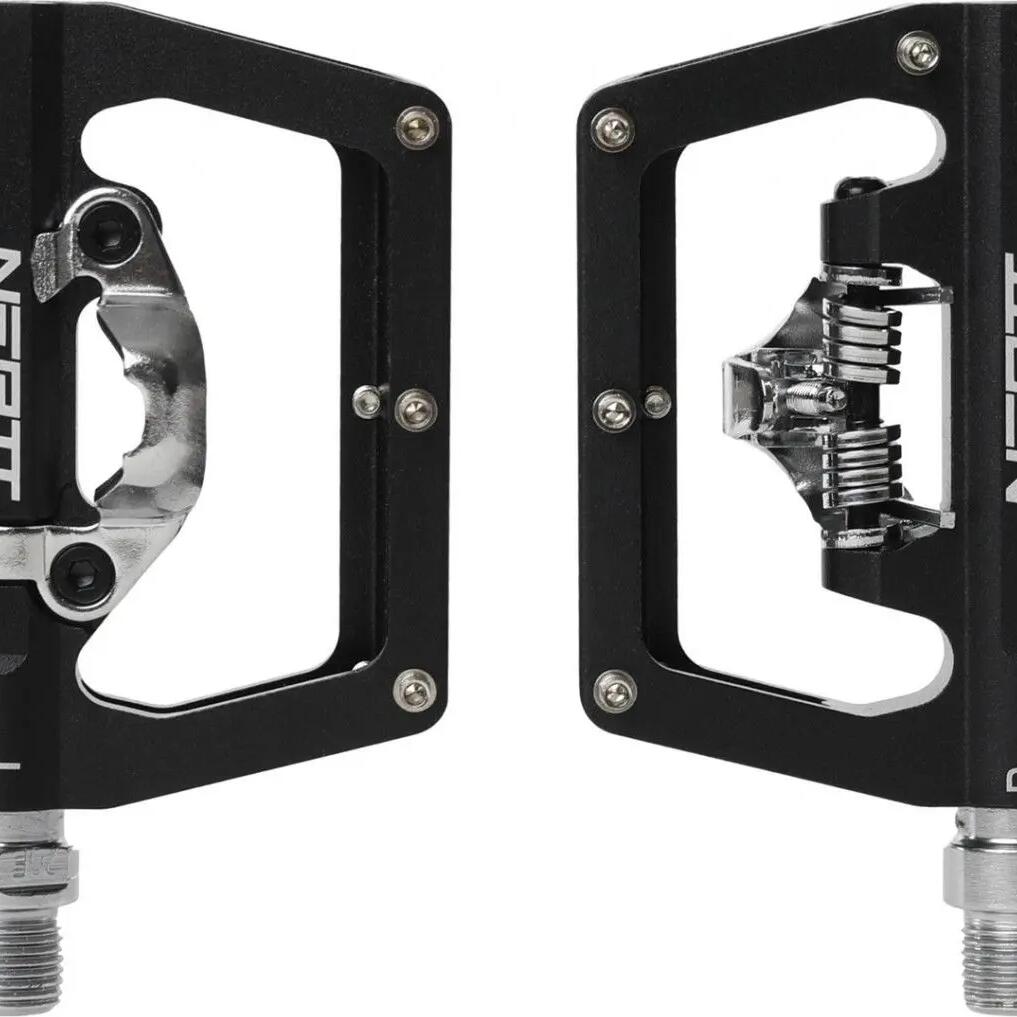 Neatt Single Side Clipless Pedals with Cages SPD Black