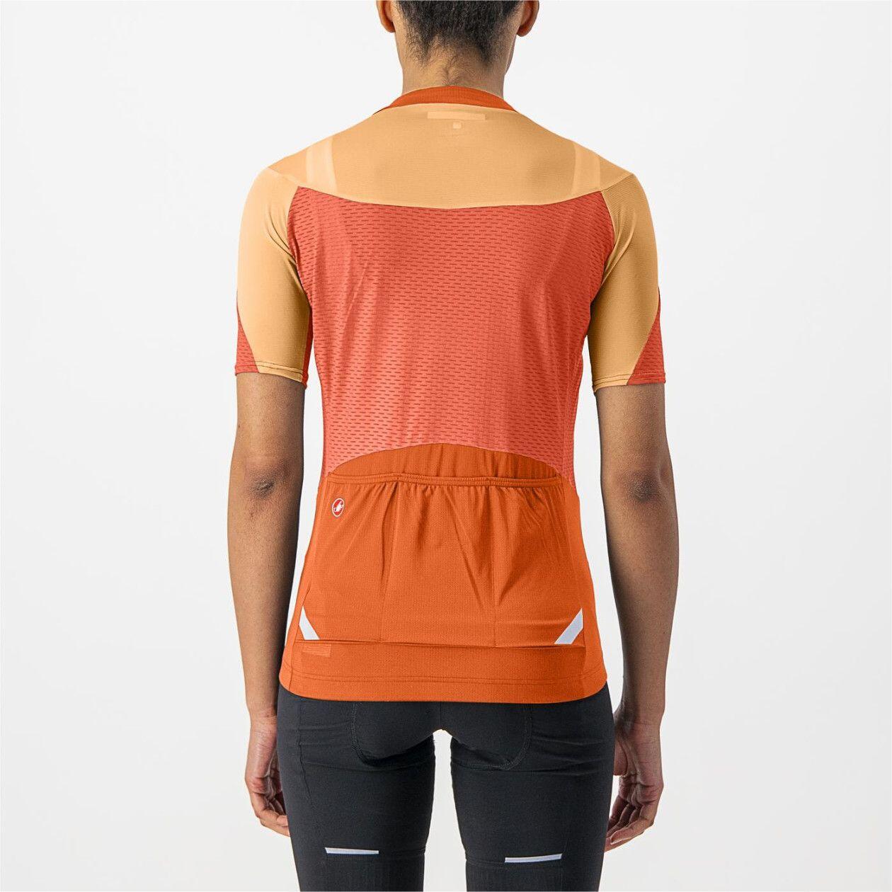 Maillot Manches Courtes Femme Castelli Gradient Color Block Orange 2/2