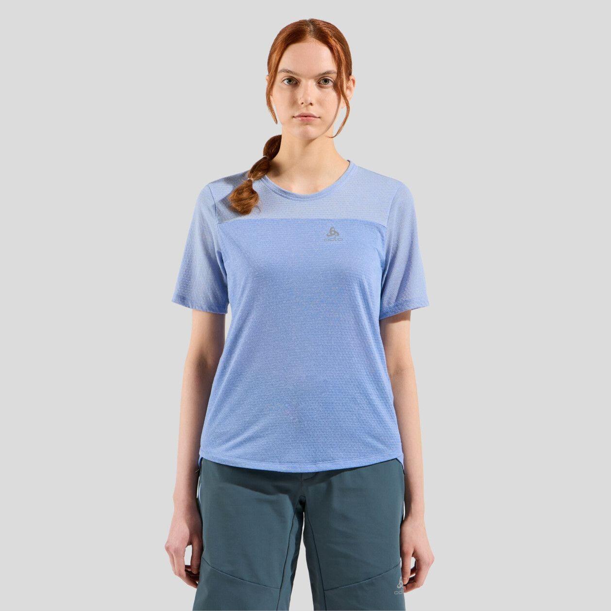 T-shirt feminina Odlo X-Alp Linencool para ciclismo de montanha Azul 3/7