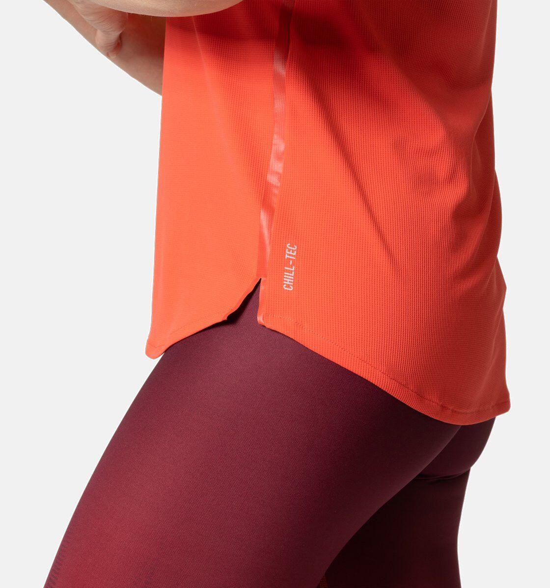 T-Shirt Running Odlo Zeroweight Chill-Tec Rouge Femme 3/7