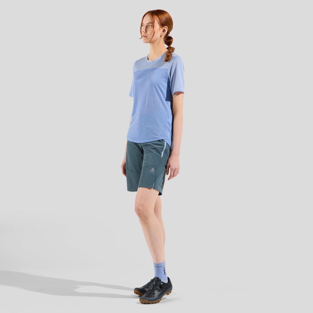 T-shirt feminina Odlo X-Alp Linencool para ciclismo de montanha Azul 5/7