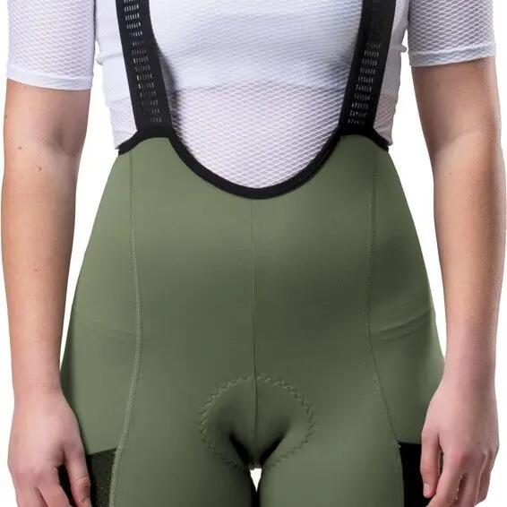 LeBram Women's Short Off-Road Cargo Cycling Shorts in Khaki Green