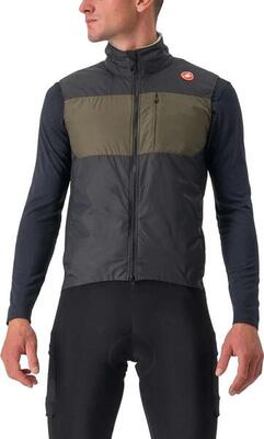 Castelli unlimited puffy windbreaker mouwloos vest zwart/bruin