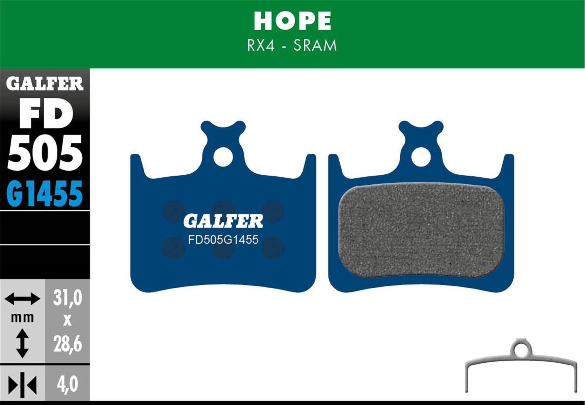 Galfer FD505 G1455 Road Semi-Metallic Brake Pads für Hope RX4 (Sram) Disc Brakes 2/3