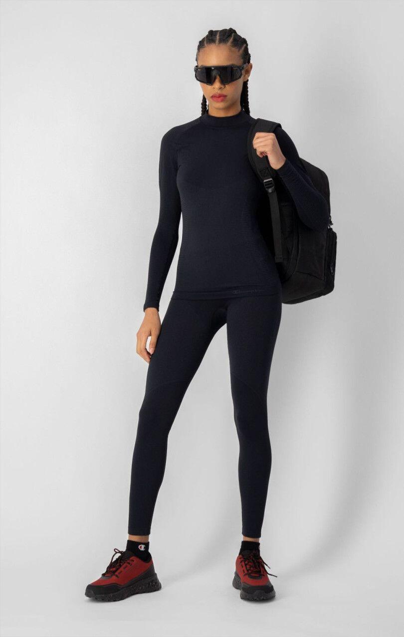 Baselayer Manches Longues Femme Champion Thermique Seamless Noir 3/5