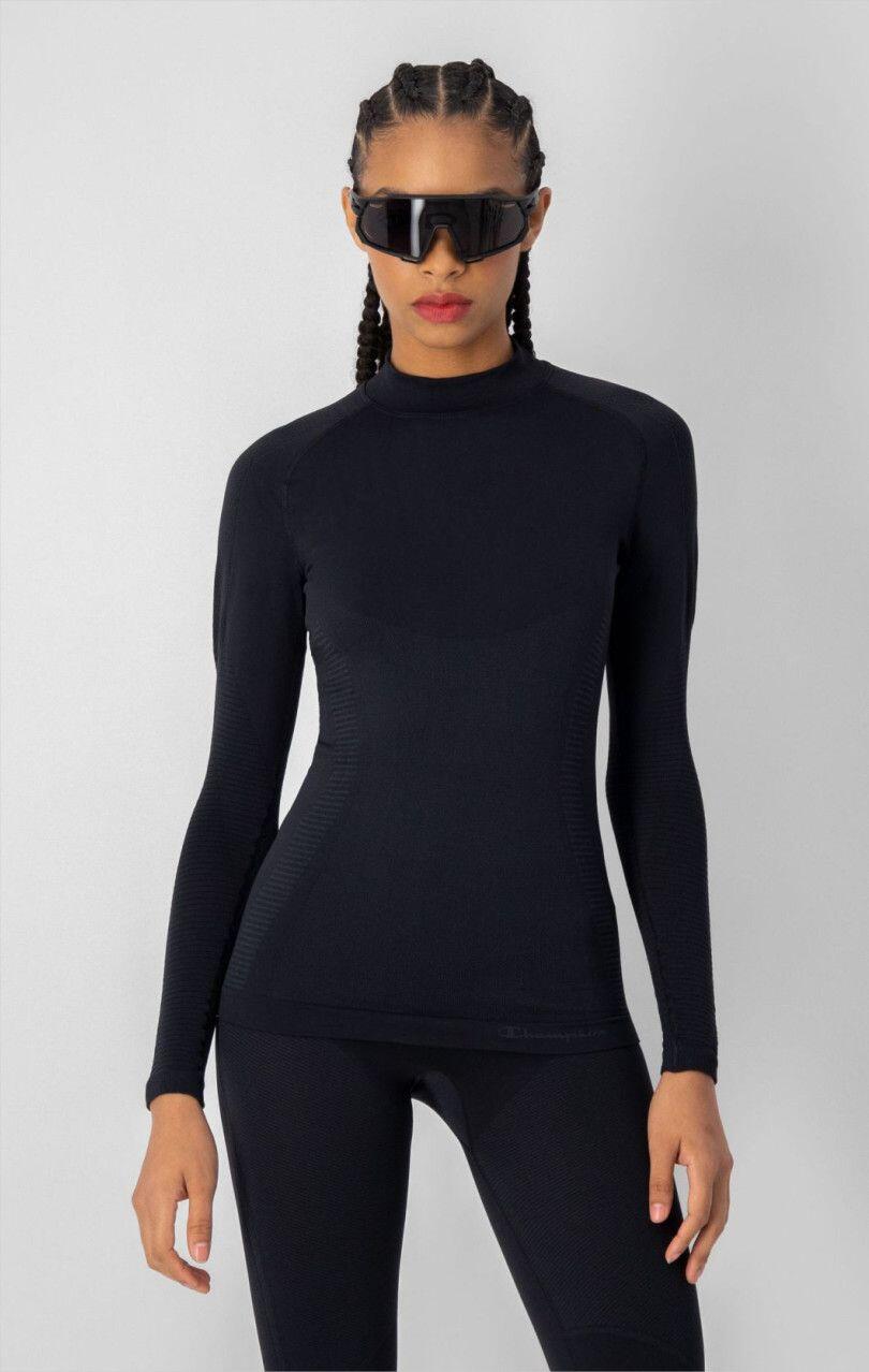 Baselayer Manches Longues Femme Champion Thermique Seamless Noir 2/5