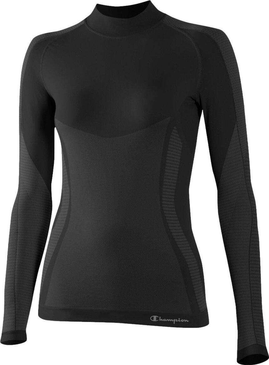 Baselayer Manches Longues Femme Champion Thermique Seamless Noir 1/5