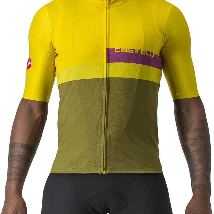 Castelli A Blocco Short Sleeve Jersey Yellow/Khaki
