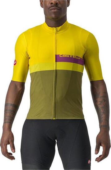 Castelli A Blocco Short Sleeve Jersey Yellow/Khaki