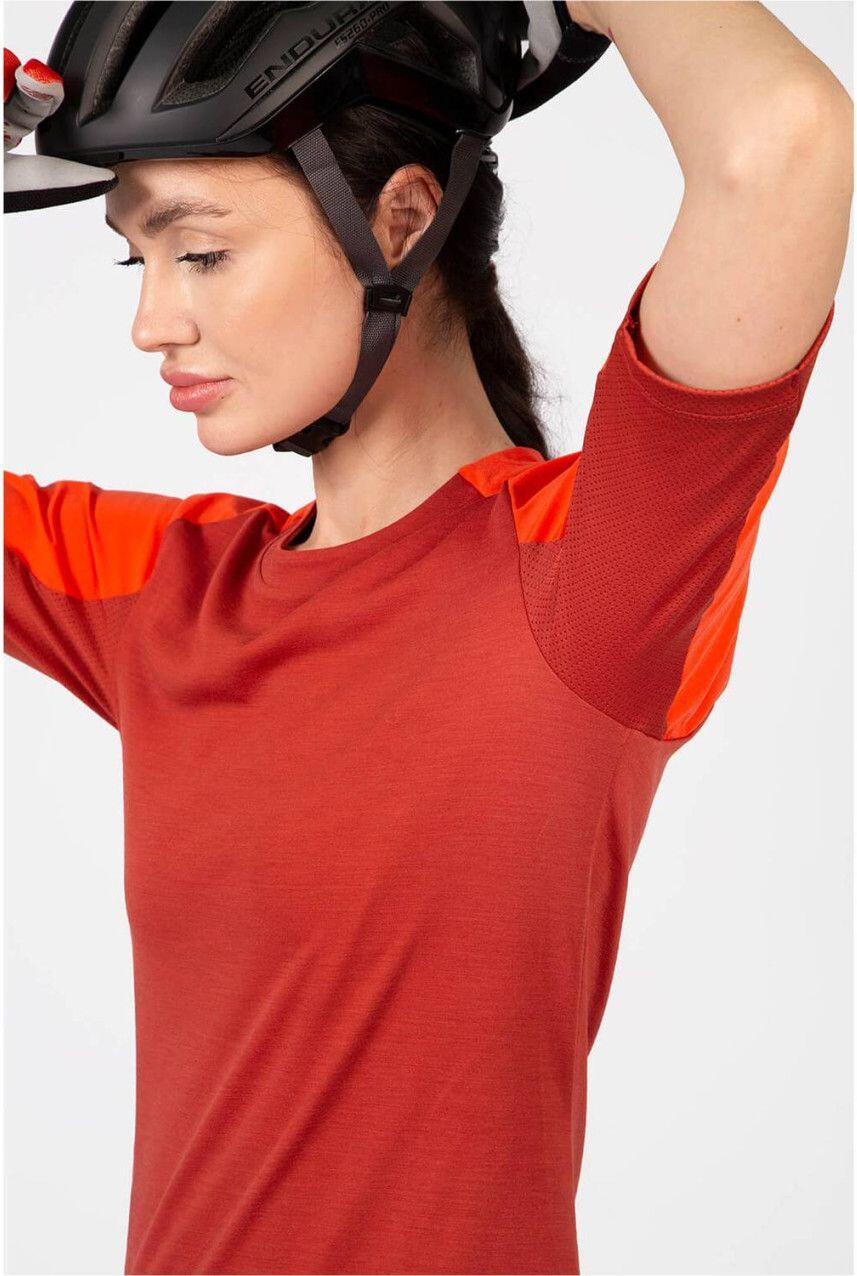 Maillot Manches Courtes Endura GV500 Femme Rouge 3/7