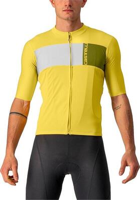 Castelli prologo 7 korte mouw trui geel/lichtgrijs
