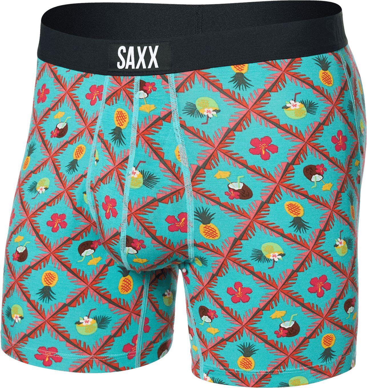 Saxx Ultra Super Soft Fly Piña Colada Plaid Verde/Rojo Calzoncillos bóxer para h 3/4