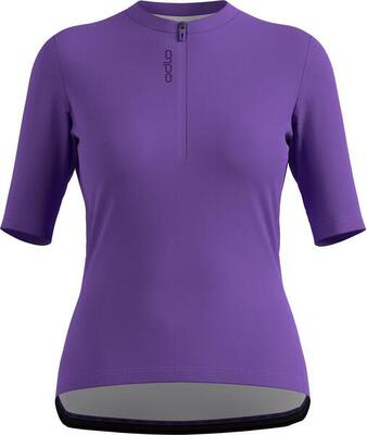 Dames jersey met korte mouwen odlo essential 1/2 zip paars