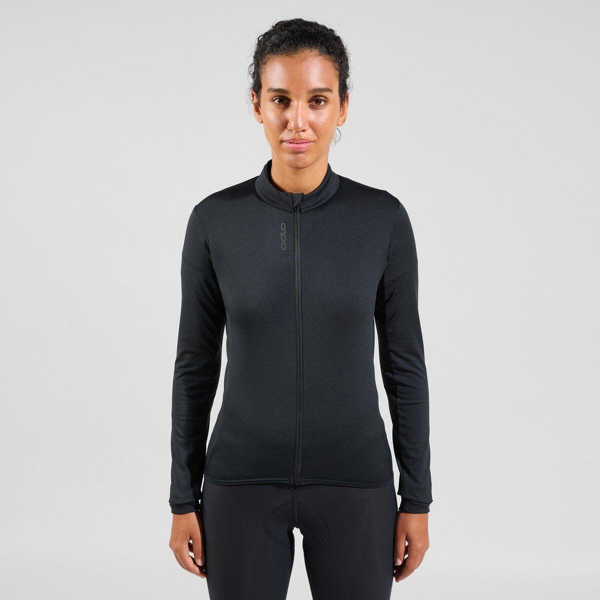 Casaco de ciclismo para mulher Odlo Full Zip Zeroweight Ceramiwarm Preto 3/6