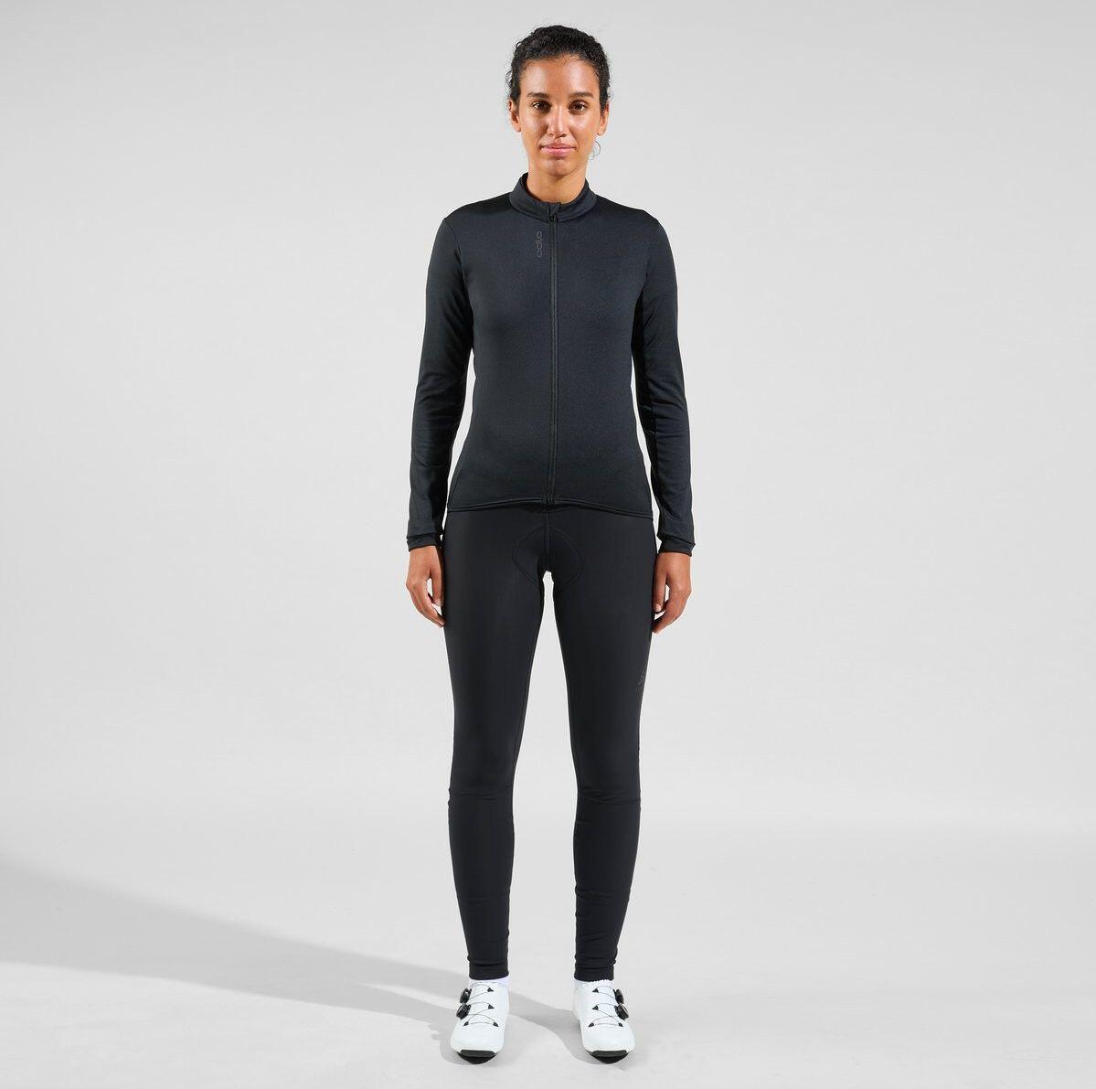 Casaco de ciclismo para mulher Odlo Full Zip Zeroweight Ceramiwarm Preto 5/6
