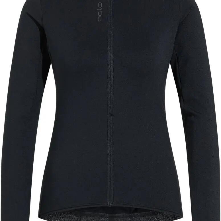 Women's Cycling Jacket Odlo Full Zip Zeroweight Ceramiwarm Black
