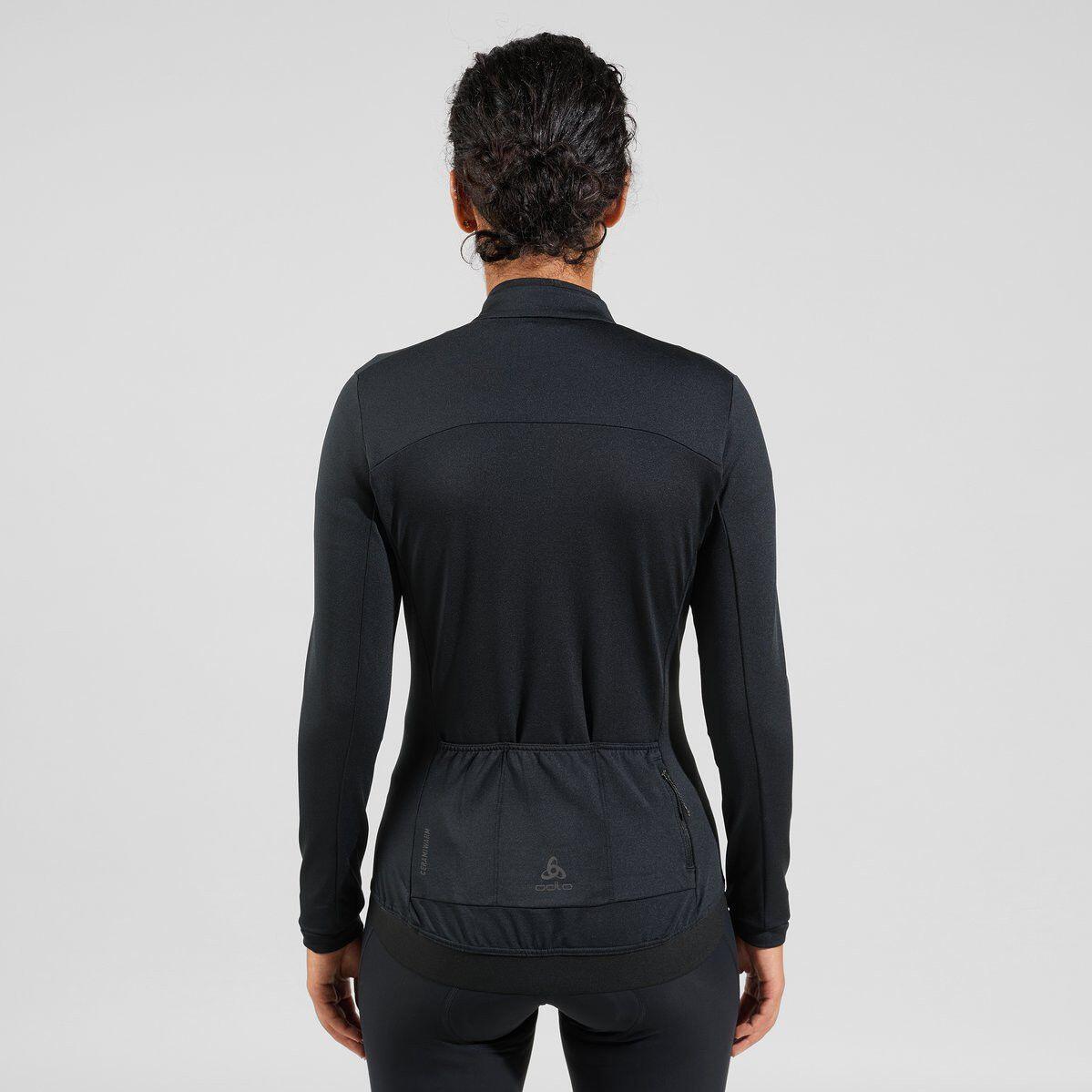 Casaco de ciclismo para mulher Odlo Full Zip Zeroweight Ceramiwarm Preto 4/6