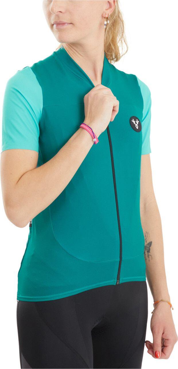 Maillot Manches Courtes Femme LeBram Ventoux Uni Menthe 4/7