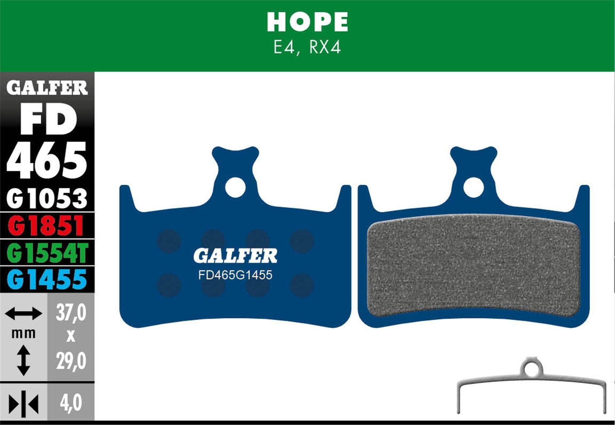 Galfer FD465 G1455 Road Semi-Metallic Brake Pads für Hope E4 / RX4 (Shimano) Sch 2/3