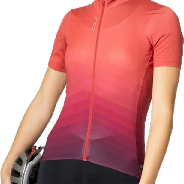 Maillot Manches Courtes Zippé Odlo Zeroweight Femme Rouge / Bordeaux