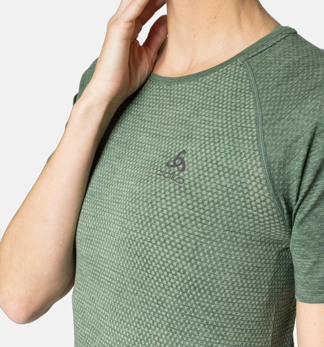 T-Shirt Running Odlo Essential Seamless Kaki Femme 3/3