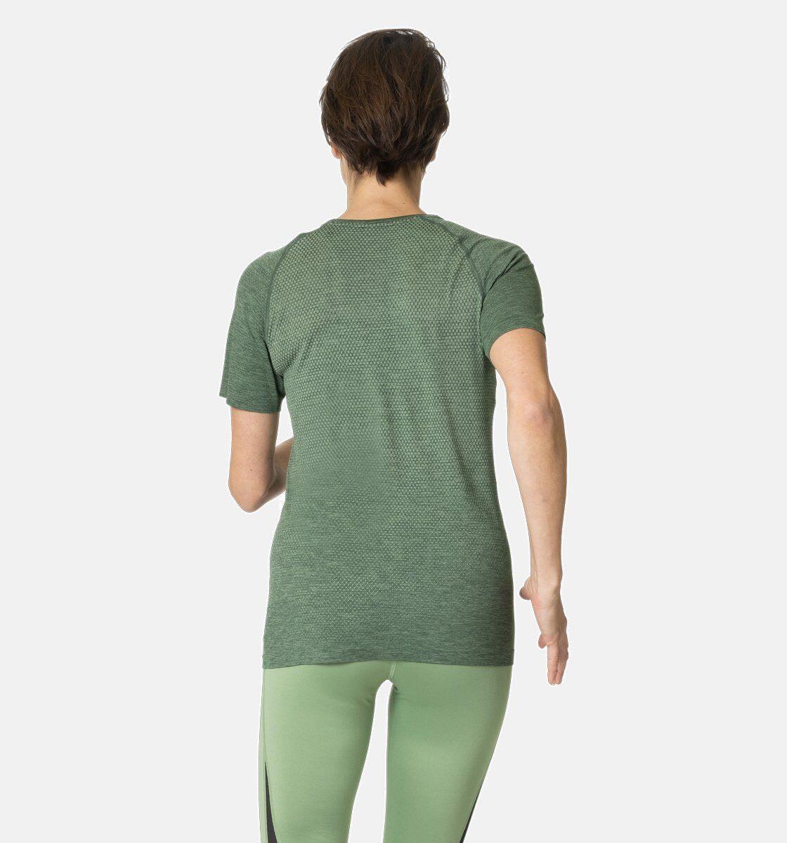 T-Shirt Running Odlo Essential Seamless Kaki Femme 2/3