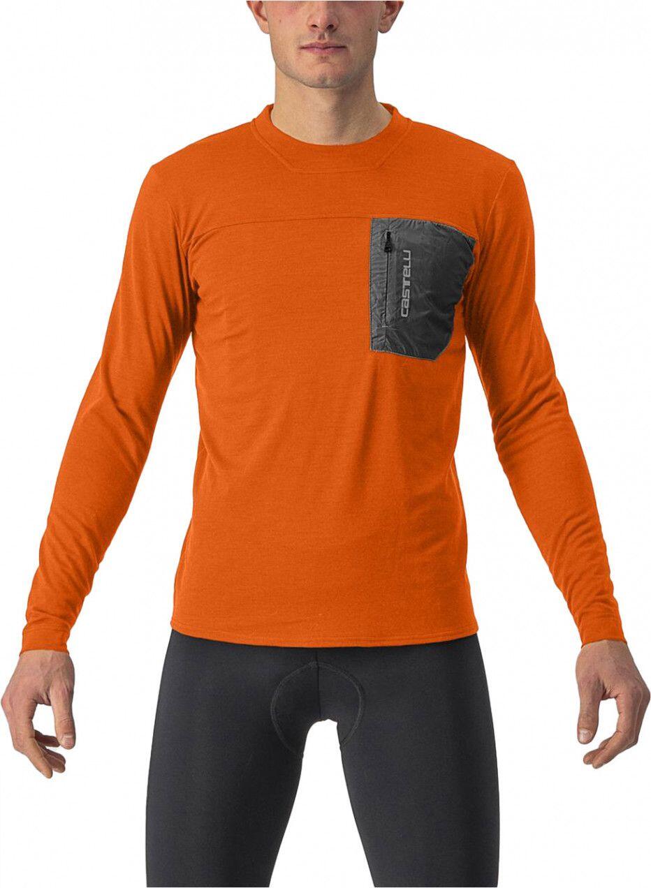 Castelli Longeus Unlimited Merino Sleeve Jersey laranja 1/2