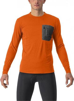 Maillot Castelli Manches Longeus Unlimited Merino orange