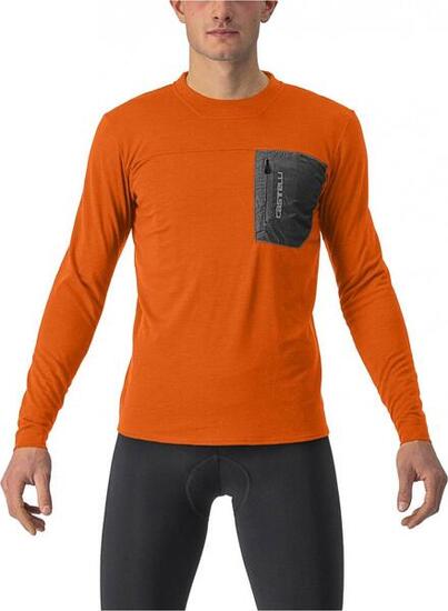 Maillot Castelli Manches Longeus Unlimited Merino orange