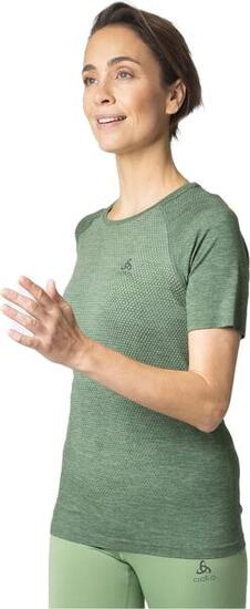 T-Shirt Running Odlo Essential Seamless Kaki Femme