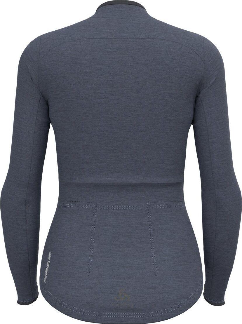 Odlo Women's Full Zip Performance Wool Long Sleeve Jersey Grey 2/2