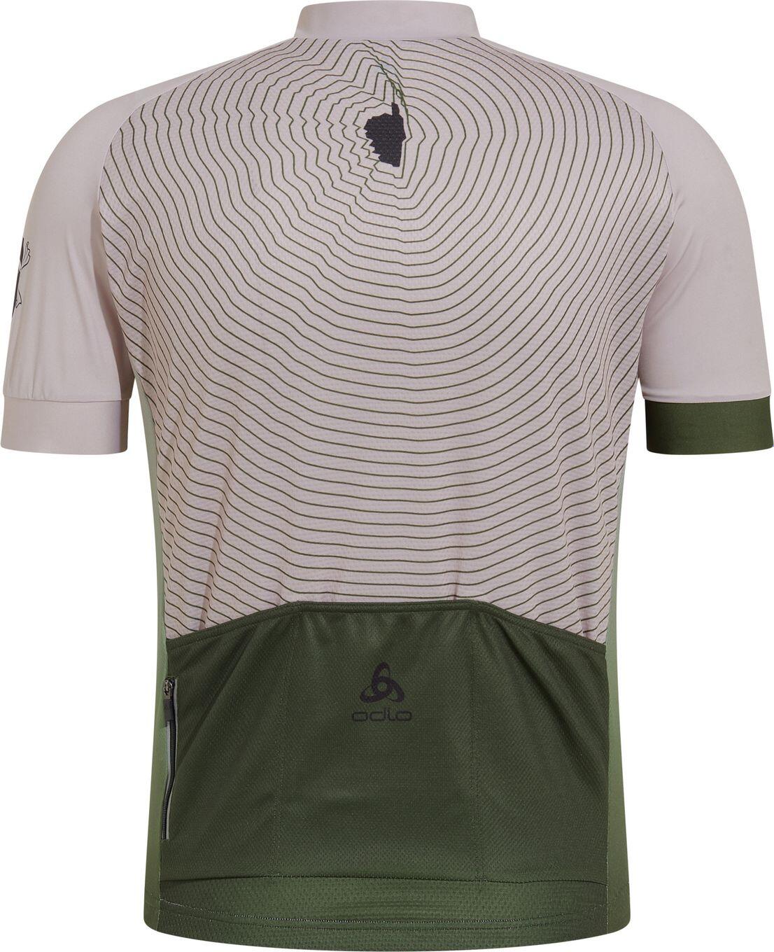 Odlo Performance Kurzarm Trikot Corse - Beige/Grün 2/2