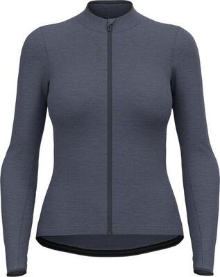 Odlo women's full zip performance wool long sleeve jersey grey