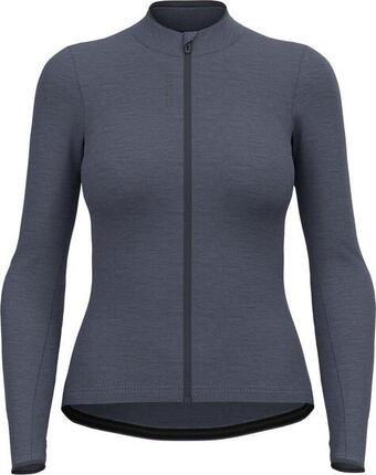 Maillot Manches Longues Femme Odlo Full Zip Performance Wool Gris